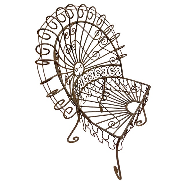 Mid 20th Century Mid 20th Century Salterini Style Iron Outdoor Garden Chair For Sale - Image 5 of 10