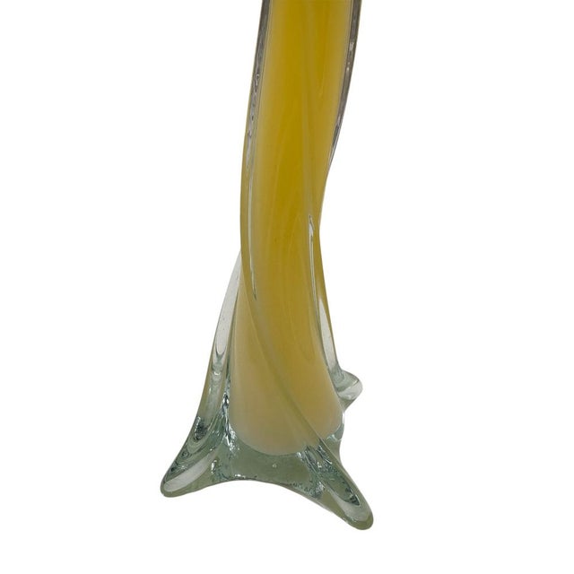 Yellow Murano Glass Flower Vase, Italy, 1960s For Sale - Image 6 of 8