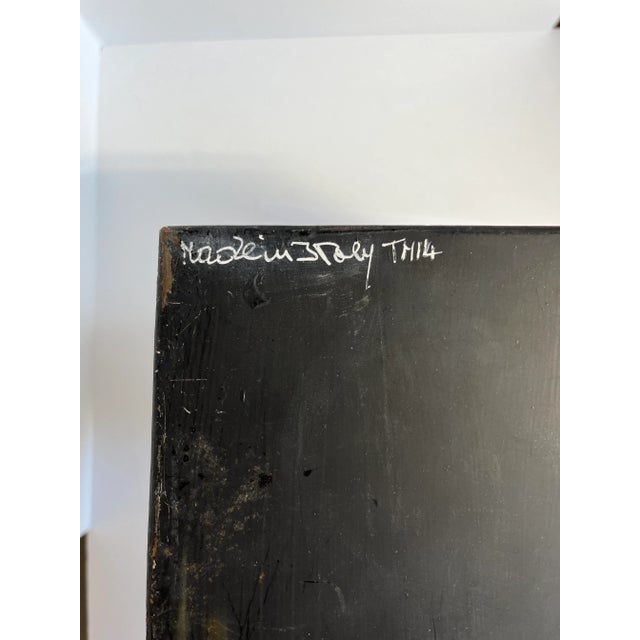 Metal Vintage Breadbox Tin Toleware Abstract Design One-Of-A-Kind Shape For Sale - Image 7 of 12