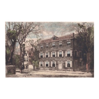 1907 Robert Shaw Declaration House Philadelphia Etching For Sale