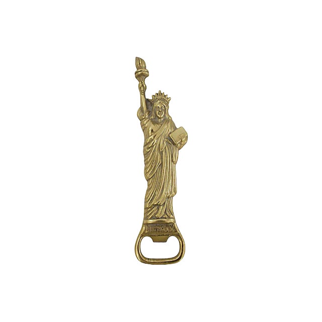 Mid-Century Brass Lady Liberty Bottle Opener For Sale