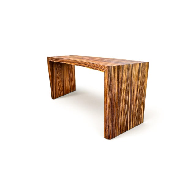Postmodern Waterfall Desk with Macassar Finish, 1980s For Sale - Image 12 of 13
