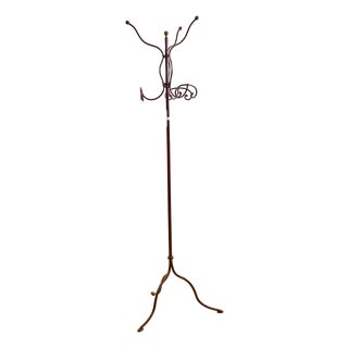 Vintage Wrought Iron Coat Rack For Sale