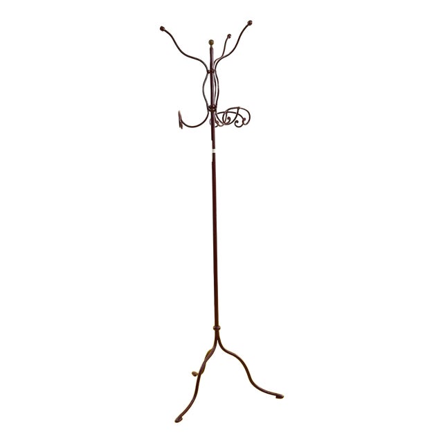 Vintage Wrought Iron Coat Rack For Sale