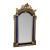Grand French Baroque Wall Mirror With Royal Blue Velvet Panels, Cherub Crest & Gilded Frame For Sale