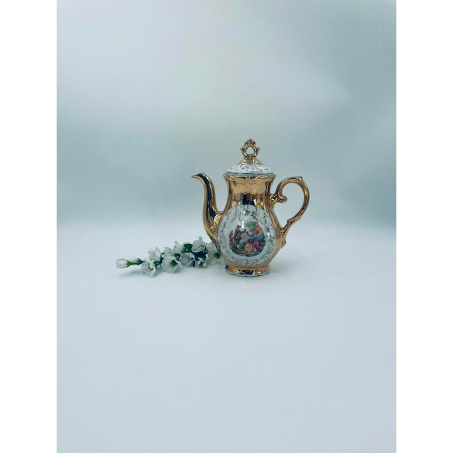 Gold Italian Porcelain Tea Pot, 1969 For Sale - Image 8 of 16