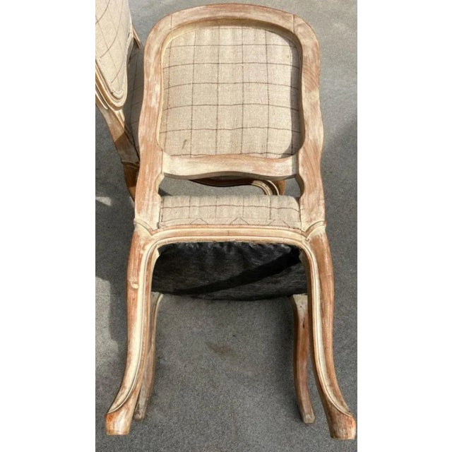 Early 20Thc French Small Chairs in Linen For Sale - Image 4 of 6