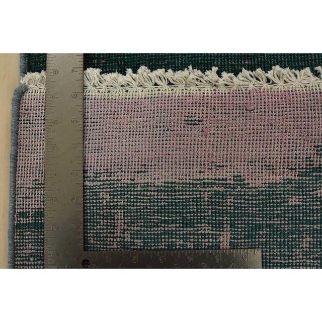 Tabriz Runner 2’5” X 13’3” Blue Wool Vintage Overdyed Hand-Knotted Rug For Sale - Image 11 of 11