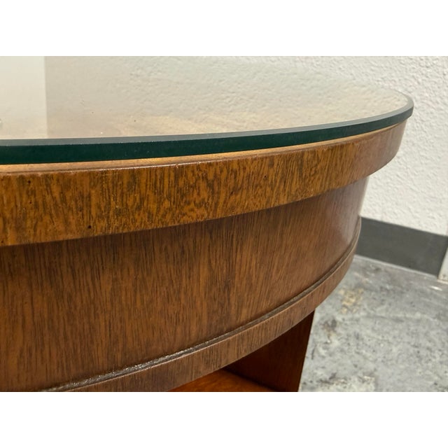 Baker Furniture Empire Georgian Style Flame Mahogany Drum Side Table, Vintage For Sale - Image 10 of 12