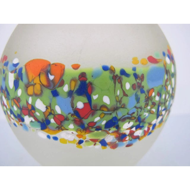 Abstract Signed Carlin Modern Abstract Bright Mosaic Design Art Glass Bottle For Sale - Image 3 of 7