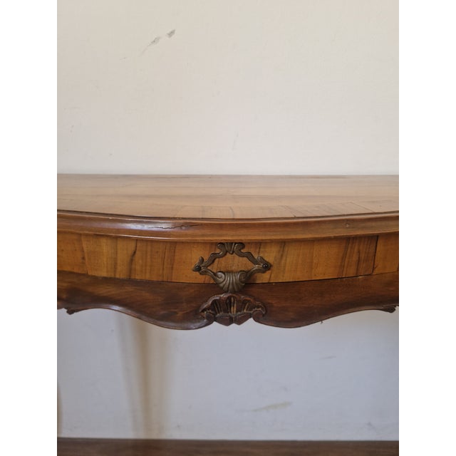 Wood Louis XV Walnut Console Table, 1940s For Sale - Image 7 of 18