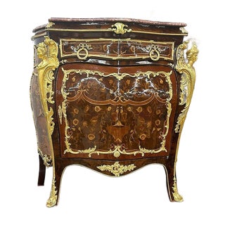 Italian Style Copper Commode Marble Topped For Sale