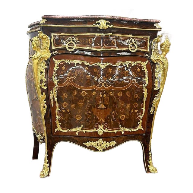 Italian Style Copper Commode Marble Topped For Sale