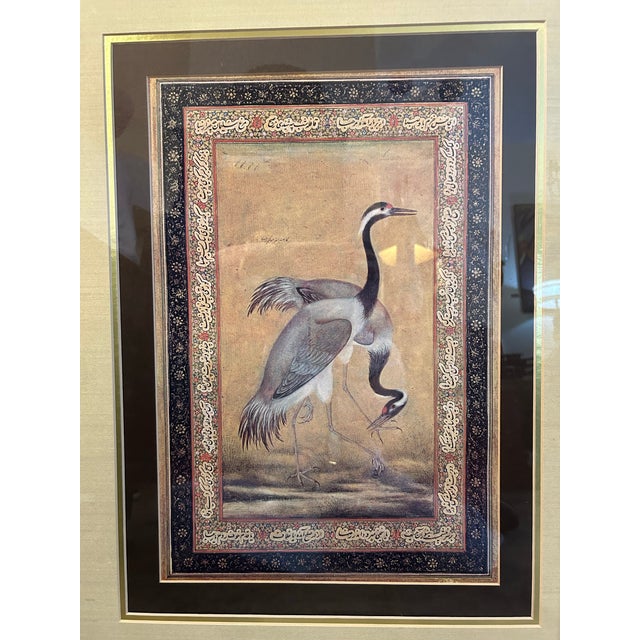 Pair of Vintage Asian Style Watercolors of Birds. For Sale - Image 4 of 7