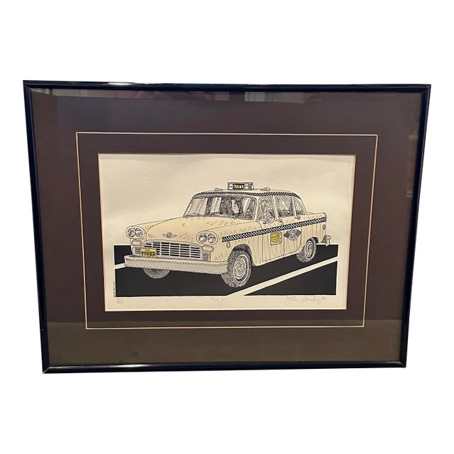 1987 “Taxi” Framed Silkscreen Signed and Numbered by John Suchy For Sale