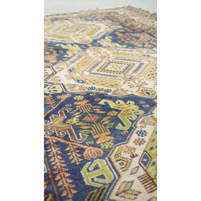 Vintage Hand-Knotted Patterned Rug For Sale - Image 4 of 9