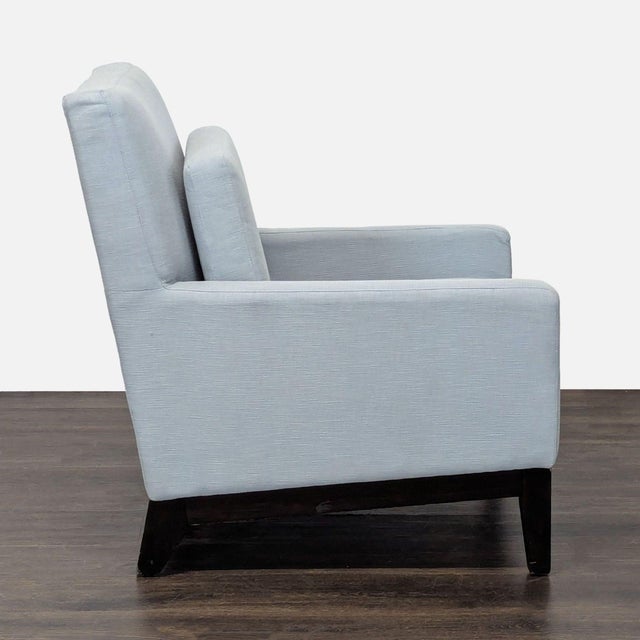 West Elm West Elm Modern Lounge Chair in Light Blue Fabric For Sale - Image 4 of 7
