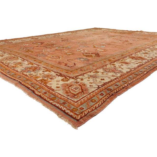 79685 Antique Turkish Oushak Rug, 11'03 x 14'08. The Anatolian Reverie: A Late 19th Century Turkish Oushak of Noble...