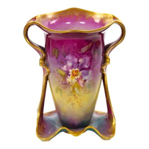 Antique Royal Bonn German Porcelain Hand-Painted & Gilt Floral Decorative Vases