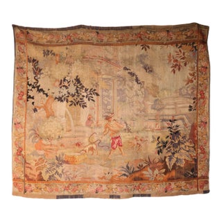 18th Century French Hunting Dog Tapestry For Sale