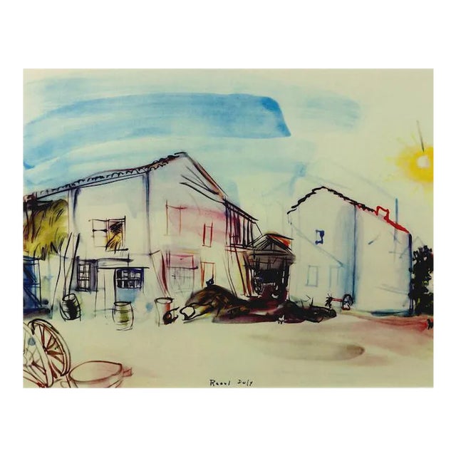 1960s Framed 'Normandy Farm' Lithograph For Sale - Image 9 of 10