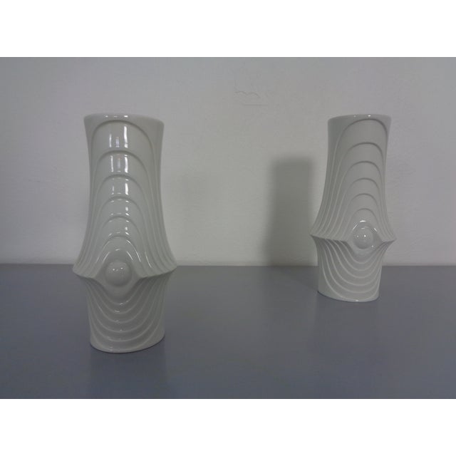 Couple op art vases from Royal KPM from the 1960s. with 782/19 and 782/22 This piece has an attribution mark, I am sure...