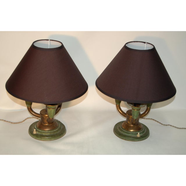 Gold Art Deco Table Lamps, 1930s, Set of 2 For Sale - Image 8 of 9