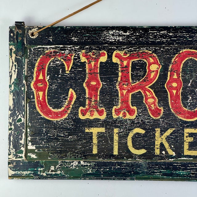 A very rare and unique hand painted vintage circus sign from the early 20th Century. This was not an advertisement, but...