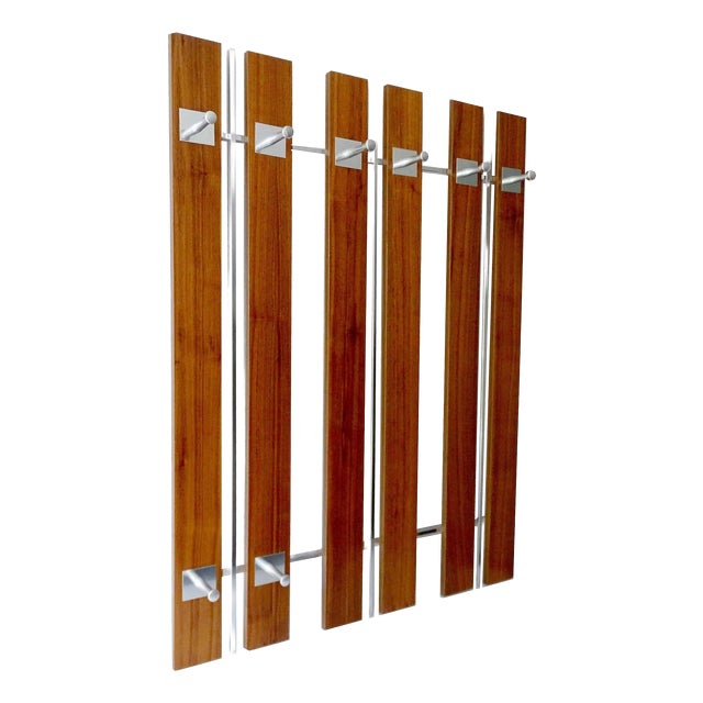Large Scandinavian Coat Rack in Teak Wood, 1970s For Sale
