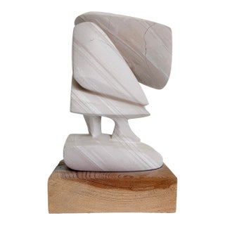 Abstract Sandstone Sculpture on Wood Base For Sale