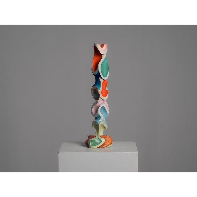 Modern Ivan Stoyanov, Abstract Polychrome Wood Sculpture, 1981, Wood For Sale - Image 3 of 11