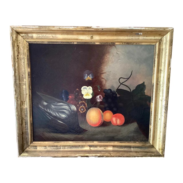 French Original Still Life Oil Painting Signed S. La Dure, Framed For Sale