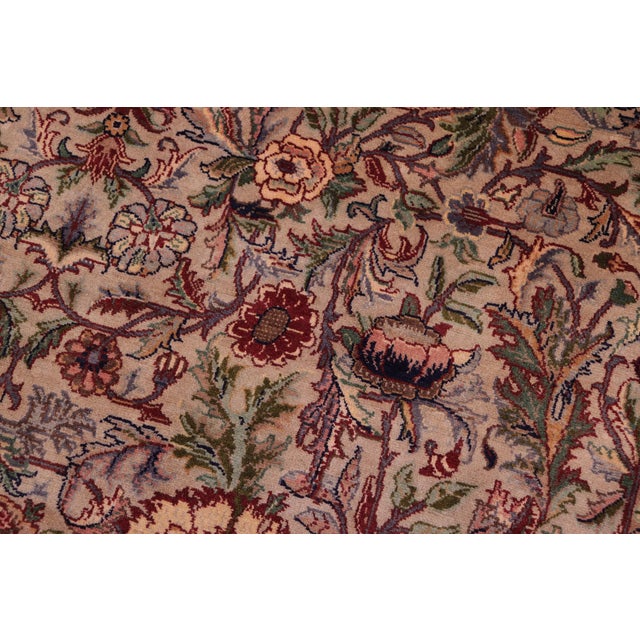 Shabby Chic Floral Pak-Persian Taupe/Pink Wool Rug - 9'2'' X 12'7'' For Sale - Image 3 of 8