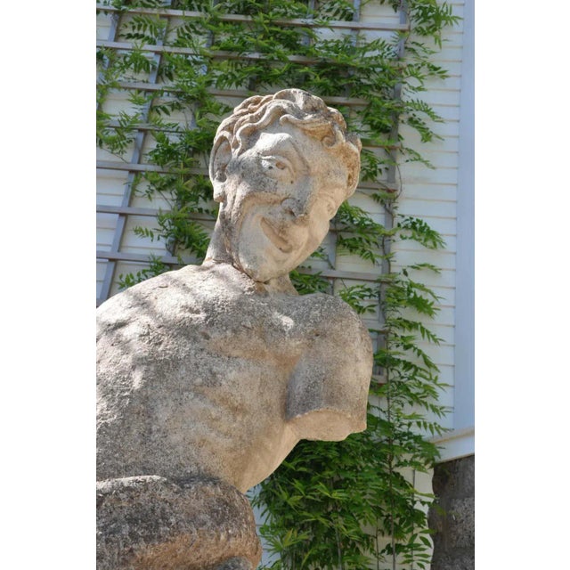 Early 18th Century 18th Century Baroque Sandstone Sculpture of Satyr Herm For Sale - Image 5 of 7