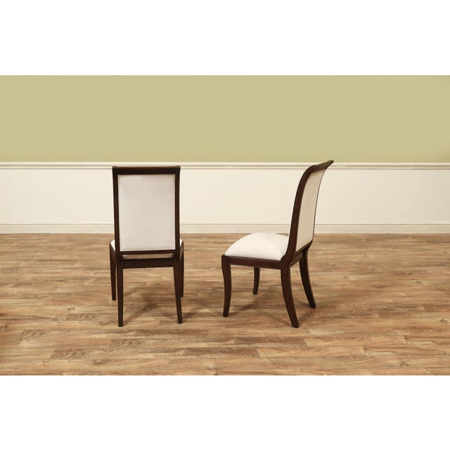 Transitional Set of 10 Solid Mahogany Dining Room Chairs With Crypton Performance Fabric For Sale - Image 3 of 16