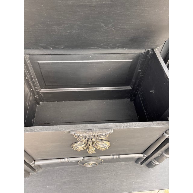 Onyx Grand 19th-Century Gothic Revival Matte Onyx Gilt Oak Hall Tree. Quantity 1 For Sale - Image 8 of 12