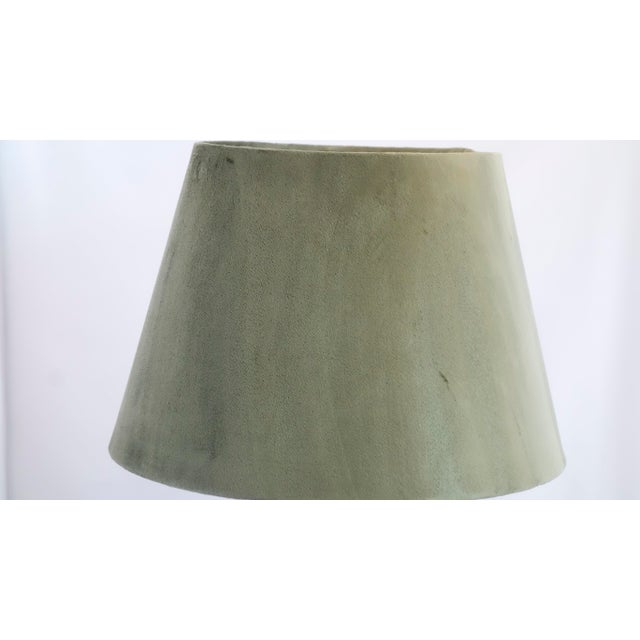1980s Vintage Acrylic Glass Fabric Shade Table Lamp, 1980s For Sale - Image 5 of 16