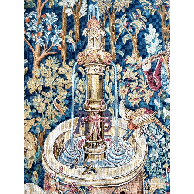 Textile Late 20th C. Vintage French Goblys "La Licorne À La Fontaine" Unicorn Tapestry For Sale - Image 7 of 16