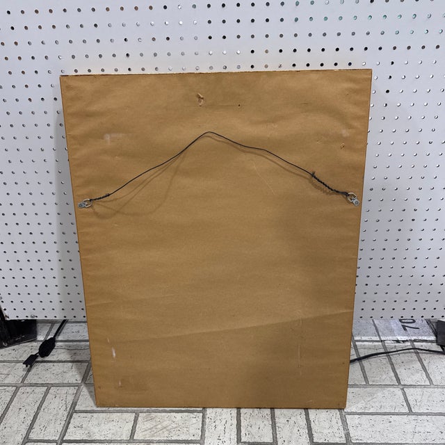 Blue Vintage Needle Point Painting “lady in Red” Framed For Sale - Image 8 of 8