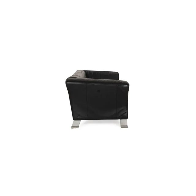 Black 322 Leather 2-Seater Sofa from Rolf Benz For Sale - Image 8 of 11