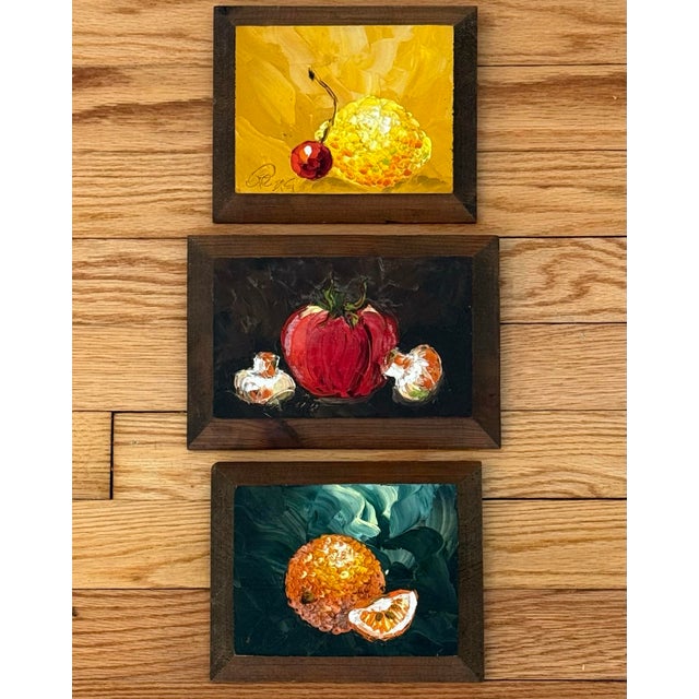 Trio of Impasto Fruit Still Lifes, Signed For Sale - Image 12 of 12