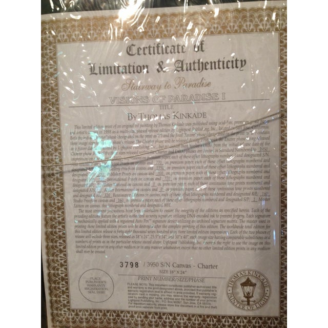 Late 20th Century Late 20th Century Thomas Kinkade Stairway to Paradise Limited Edition Framed Canvas For Sale - Image 5 of 7