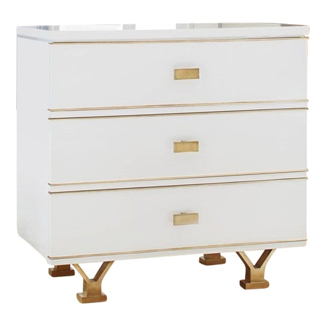 Linear Bedside Chest White Chairish