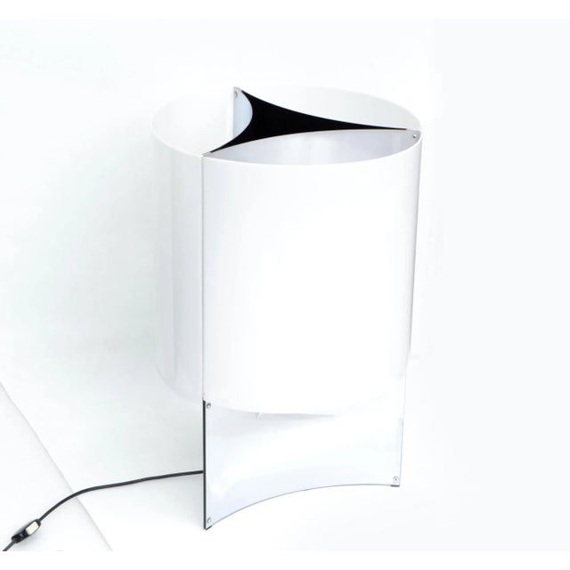 Arteluce 1965 Arteluce Large Chrome & Acrylic Table Lamp by Massimo Vignelli Italy For Sale - Image 4 of 13