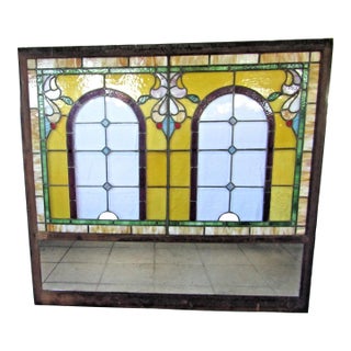 1880s Stained Glass Mirror Base Brooklyn Ice Cream Parlor Storefront Windows For Sale