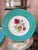 Ceramic 1940s Rare Set of Hand-Painted Minton Floral Dinner Plates With Aqua Band and Gilt Rim // Signed by Artist J Colclough // Set of 9 For Sale - Image 7 of 12