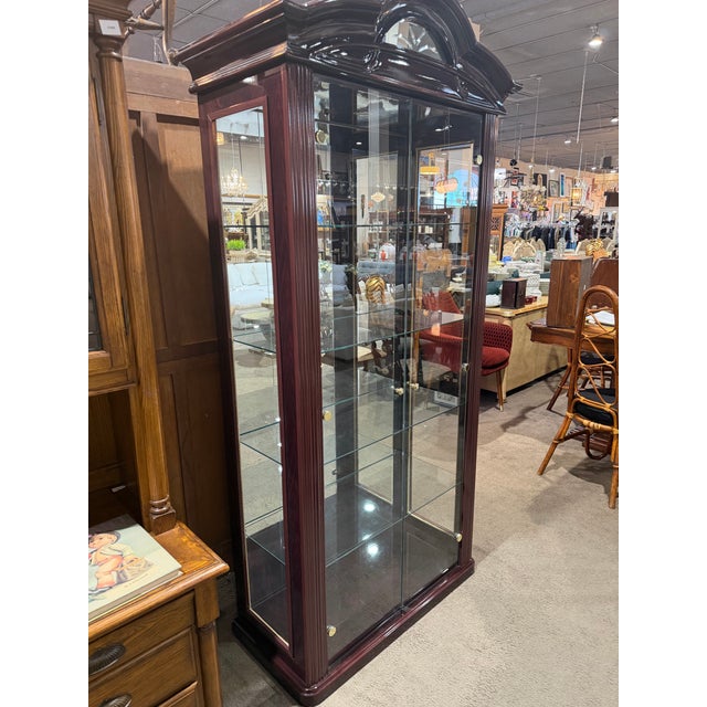 Mid-Century Modern Two Door Curio Cabinet Attributed to Howard Miller For Sale - Image 3 of 5