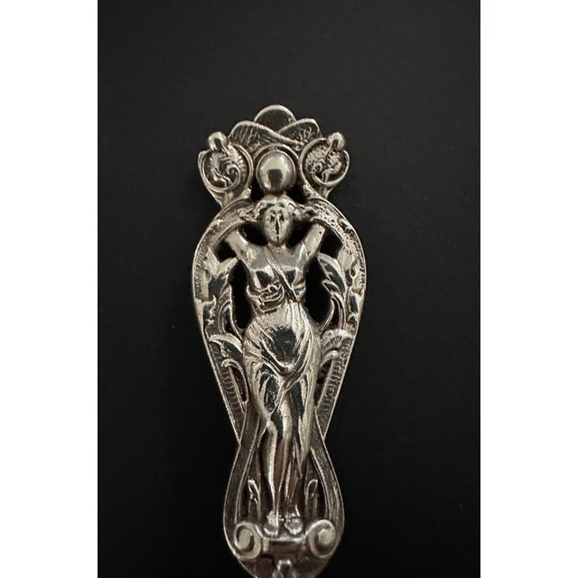 Silver Early 20th Century Hunt & Roskel Ltd. Sterling Serving Fork & Spoon For Sale - Image 8 of 12