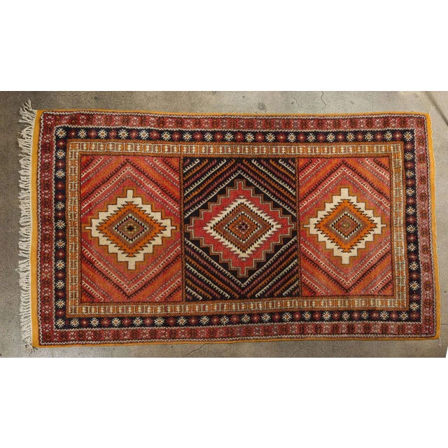 Vintage Moroccan Taznakht Tribal Wool Rug in Brown, Orange and Pink, 1960s For Sale - Image 12 of 17