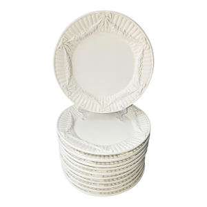 1990s Tiffany & Co. White Garland Dessert/Salad Plates - Set of 11